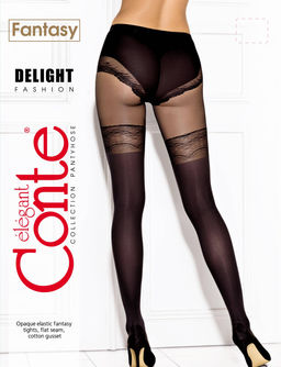 Колготки фантазийные CONTE Колготки с имитацией ажурных чулок DELIGHT nero - Conte elegant фото 11