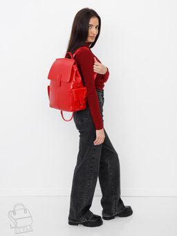 Рюкзак женский кожаный 18337-8 red Polina&Eiterou  фото 8