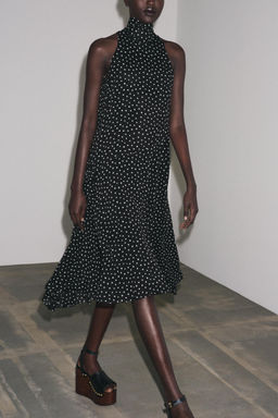 ZW COLLECTION HALTER POLKA DOT DRESS - Zara фото 14