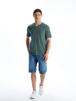 V Yaka K?sa Kollu Penye Erkek Ti??rt