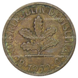 Монета 1 пфенниг 1972 года J Германия