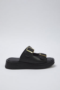 Trendyol Shoes Siyah Cift Bantl? Toka Detayl? Kal?n Taban Kad?n Terlik TAKSS25TE00044 - Trendyolmilla фото 8