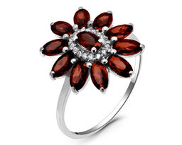 Кольцо из серебра гранат, Диковина2