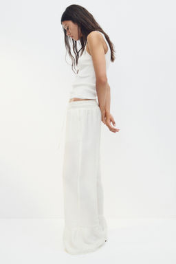 Pantal?n con cord?n de ajuste y ribete de volante - H&m фото 3