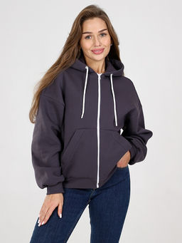 Толстовка Джерри  женская на молнии из футера с начесом Серая - Амавес-текстиль фото 12