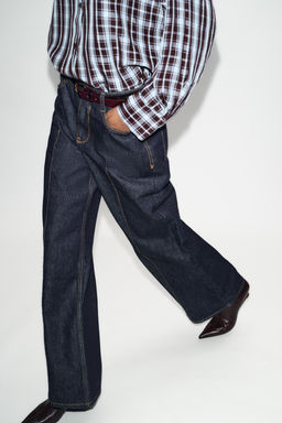 Z1975 WIDE-LEG BELTED JEANS - Zara фото 11