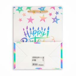 Пакет ламинированный голографический Happy Birthday, MS 18×23×10 см