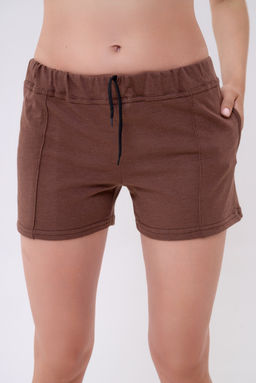 Шорты женские из кулирки Молодежные коричневый - Амадэль фото 3