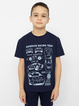 CRB wear/CSKB 63655-41 Футболка для мальчика,темно-синий/Ex.Cherubino
