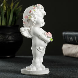 Фигурка гипс Ангелочек с розочкой, 15?7.5?7.5 см