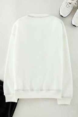 TRENDYOL MAN Antrasit Oversize/Genis Kesim Kontrast Dikis Detayl? Bisiklet Yaka Sweatshirt TMNAW24SW00011 - Trendyolmilla фото 8