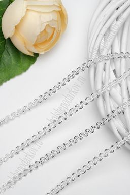 Тесьма Волна 0,6 см*50 ярд (SF-2966) серебряный