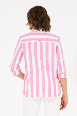 Женская розовая рубашка с длинным рукавом - U.s. polo assn фото 5