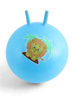 Мяч - прыгун с рожками «Львенок», d=45 см, голубой