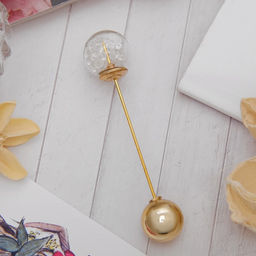 Булавка «Волшебный шар», 7.7 см, белая в золоте