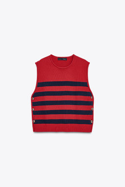 SIDE BUTTON KNIT WAISTCOAT TOP - Zara фото 4