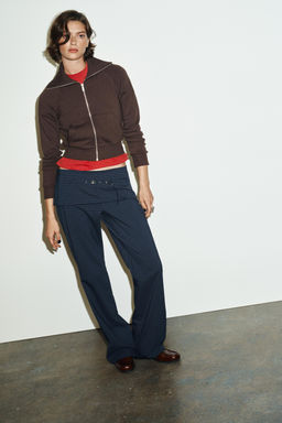 CHECKED TROUSERS WITH BELT - Zara фото 4