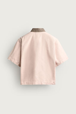 SOBRECAMISA CUELLO CONTRASTE MANGA CORTA / Rosa - Zara фото 8