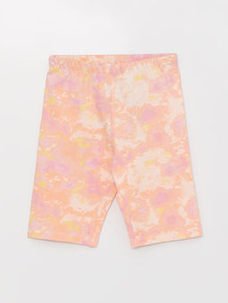 Beli Lastikli Batik Desenli K?z ?ocuk K?sa Tayt