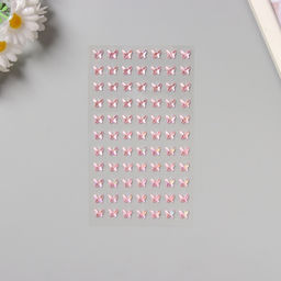 Наклейка - стразы Бабочки, розовая, 15?9 см