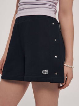 CONTE Шорты из футера с боковой вставкой на кнопках LS 2783 black