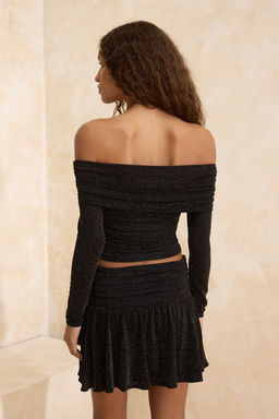 Alt?n Carmen Yaka Simli Orme Party Bluz TPRSS26BZ00002 - Trendyolmilla фото 8