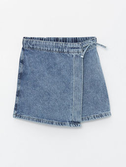 Beli Lastikli K?z ?ocuk Jean ?ort Etek