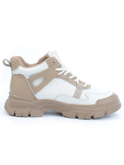 05-P51-2Z BEIGE Кроссовки женские зимние (натуральная и искусственная кожа, шерсть)