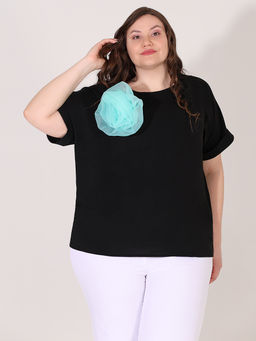 Брошь мятного цвета в форме цветка - Almond фото 8