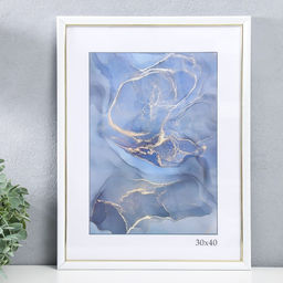 Фоторамка для фото 30×40 см «Офисная», пластик, белый, (стекло)