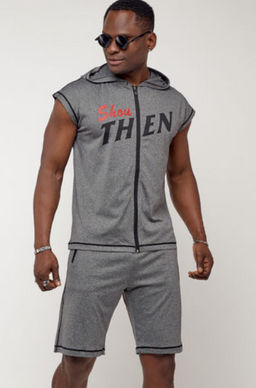 Спортивный костюм летний мужской серого цвета 2264Sr - FUYOUKAI фото 17