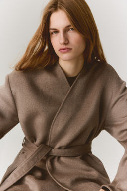 Abrigo con cintur?n de anudar - H&m фото 7