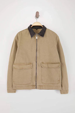 Bej Regular Cepli Denim Kot Ceket TMNSS26CE00001 - Trendyolmilla фото 4