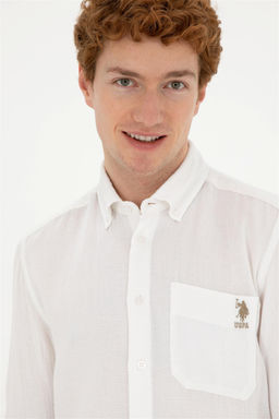 Мужская белая рубашка с длинным рукавом Неожиданная скидка в корзине - U.s. polo assn фото 2
