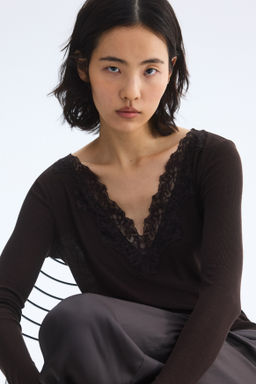 Top con ribete de encaje - H&m фото 3