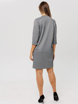 Платье женское П-176 (жаккард принт) Тёмно-серая ёлочка