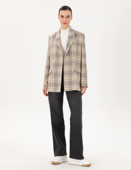 Gri High Waist Flare Fit Jean Pantolon
