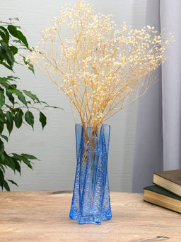 Ваза «Флоранс», 25×11×9 см, стекло, голубая