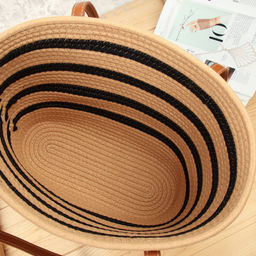 Сумка плетеная 27x43x13 / DW-21 /уп 50/коричнево-черная - Галеонтрейд фото 5