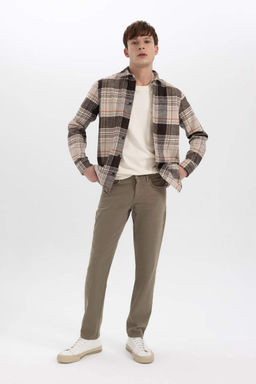 Узкие брюки из габардина