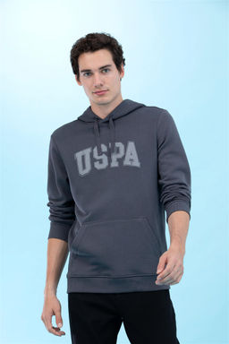 Базовая толстовка с капюшоном антрацитового цвета - U.s. polo assn фото 13