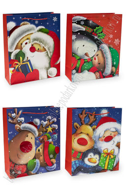 Пакет Новогодний 26*32*10 см (12 шт) SF-7569, микс №30