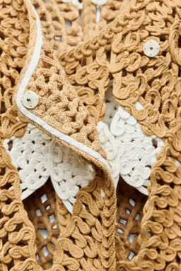 CROCHET KNIT DOUBLE-BREASTED COAT - Zara фото 7