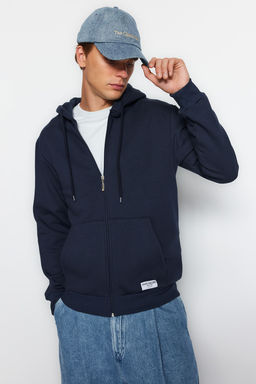 Lacivert Regular/Normal Kesim Fermuarl? Etiketli Ici Polar/S?cak Tutan Sweatshirt TMNAW23SW00172