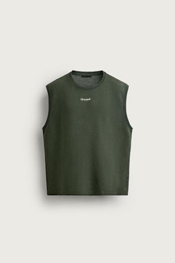 SUDADERA TANK RELAXED FIT TEXTO BORDADO / Verde oscuro - Zara фото 7