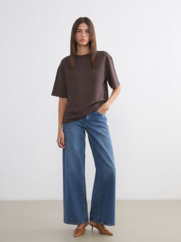 Wideleg Kad?n Jean Pantolon