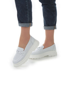 03-PDD190-2 WHITE Полуботинки женские (натуральная кожа) - Фабричный китай фото 2