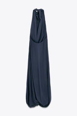 LIMITED EDITION HALTER VOLUME HEM LONG DRESS - Zara фото 5