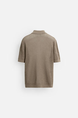 TEXTURED KNIT POLO SHIRT - Zara фото 7