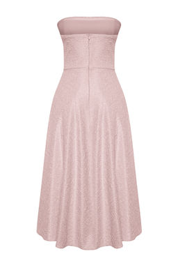 TRENDYOLMILLA Pudra A-Kesim Dokuma S?k Abiye Elbise TPRSS24EL00160 фото 8